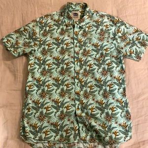 Floral Print Hawaiian Shirt - Large